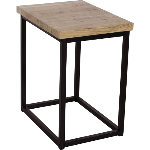 Ames Chairside End Table in Solid Wood & Metal